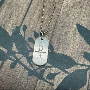 Stella & Dot Gold Wash Sterling Silver Initials D & A Dog Tag Necklace B8‎